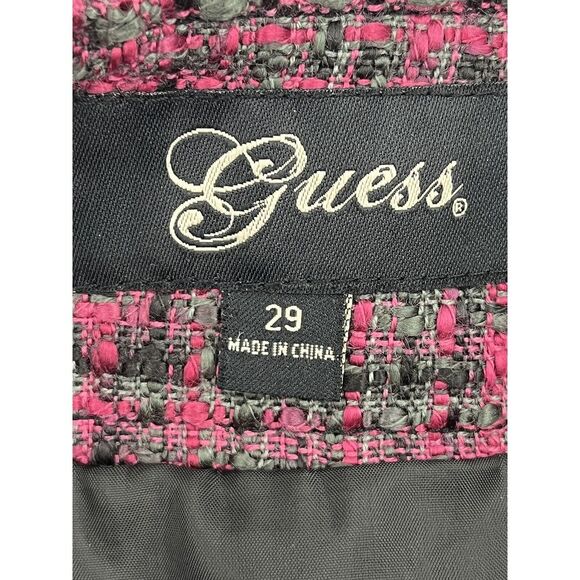 Guess Tweed Lined Mini Skirt Pink 29" Vintage 2000's Y2K Clueless - Picture 5 of 9